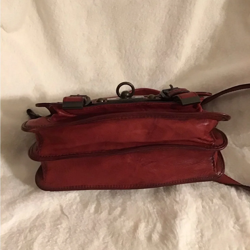 Frye burnt red Cameron small leather satchel crossbody purse - Picture 4 of 6